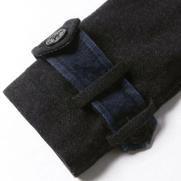 Diesel Men's W-Champ Double-Breasted Wool-Blend Coat Charcoal Black Size Large - Picture 4 of 16